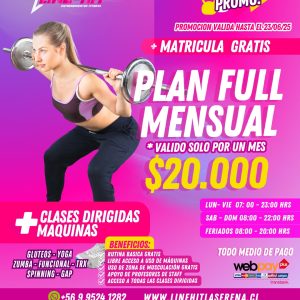 PROMO PLAN FULL MENSUAL $20.000 +MATRICULA GRATIS ( Sede La Serena)